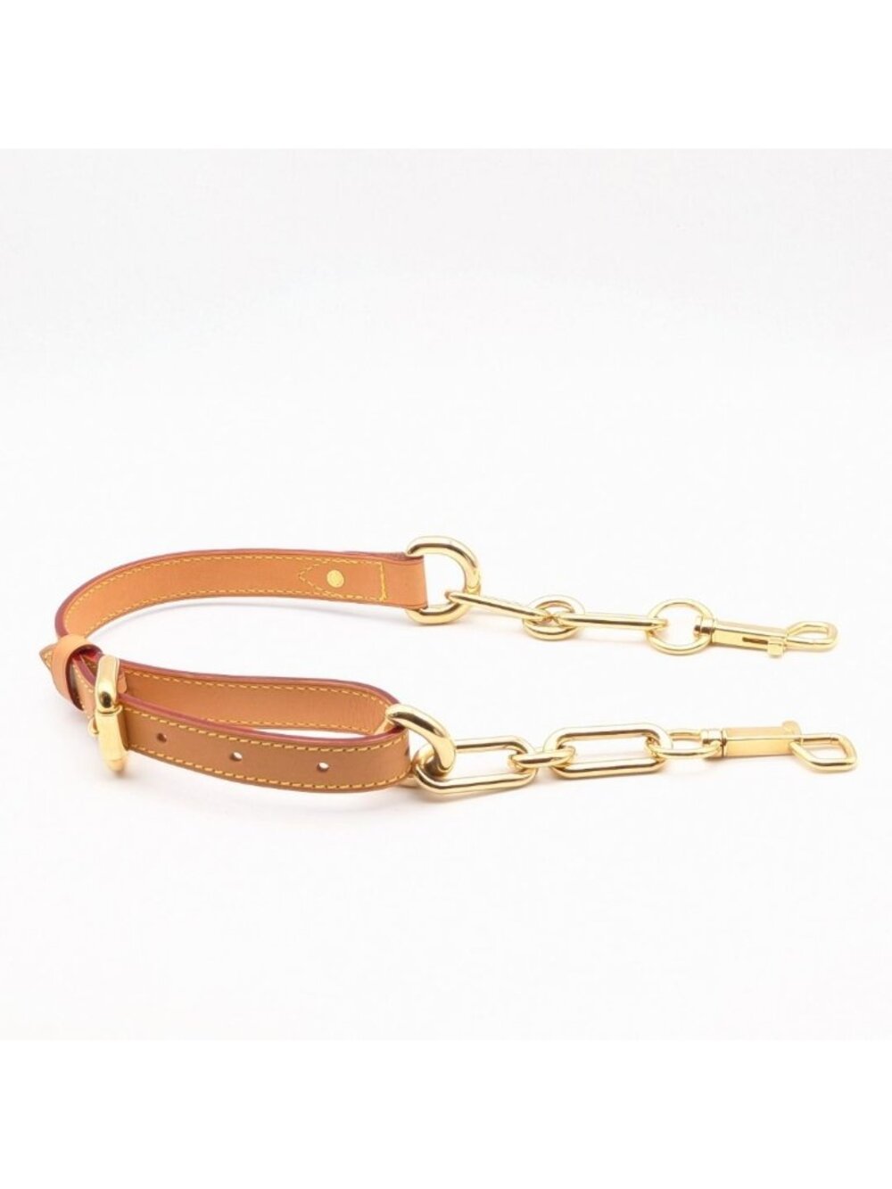 Louis Vuitton Shoulder Strap Vachetta Leather Chain Short Adjustable Gold Only